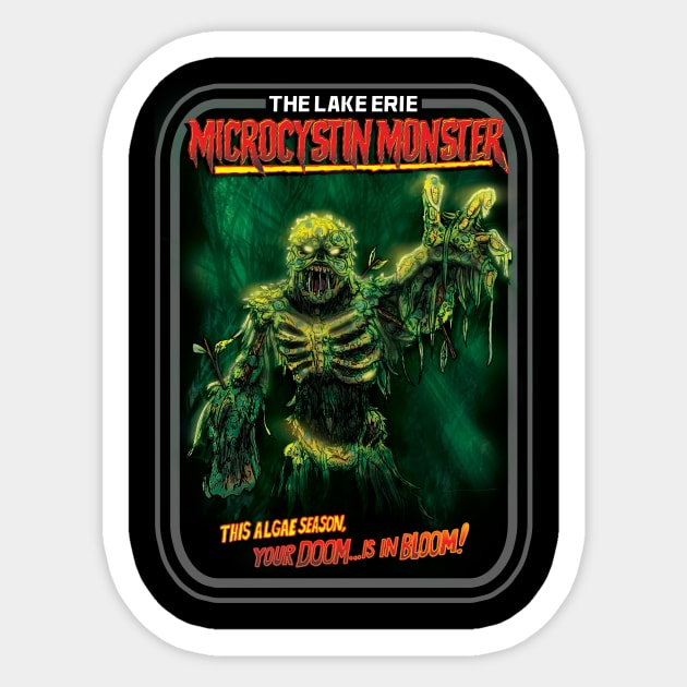 The Lake Erie Microcystin Monster (Redux) Sticker by RetroHunterX